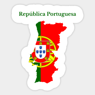 Portugal Map Flag Sticker